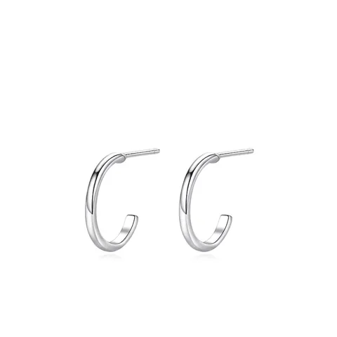 Orecchini a Bottone a Forma di C in Argento Sterling 925 per Donna Minimalisti Geometrici a Forma di J Ipoallergenici Gioielli