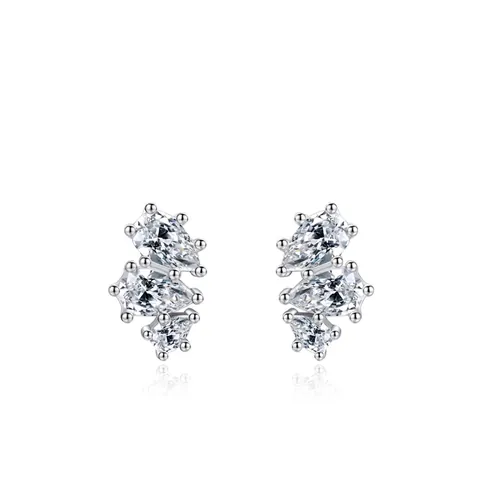 925 Sterlingsilber Wassertropfen Ohrstecker Für Damen Zirkonia Eingelegt Minimalistisch Mode Schmuck Geschenk Alltag