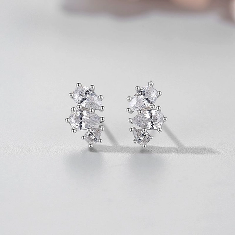 925 Sterlingsilber Wassertropfen Ohrstecker Für Damen Zirkonia Eingelegt Minimalistisch Mode Schmuck Geschenk Alltag