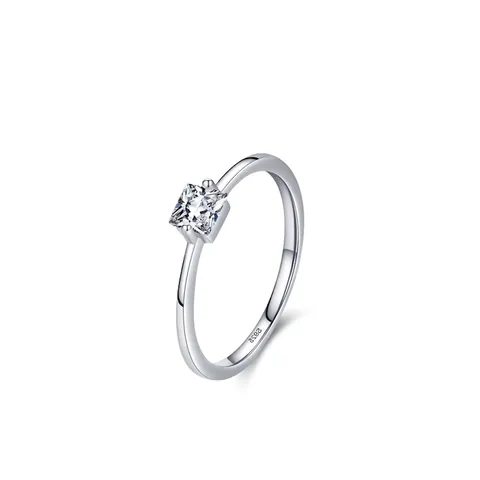 925 Sterling Silver Square Zirconia Ring For Women Minimalist Princess Cut INS Style Niche Design Engagement Wedding Jewelry Gift