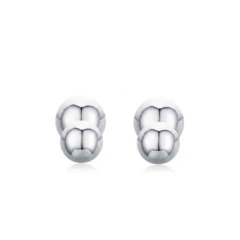 Orecchini a Bottone a Bolla in Argento Sterling 925 da Donna Minimalisti Rotondi Lucidati a Specchio Orecchini a Sfera Stile Coreano Gioielli