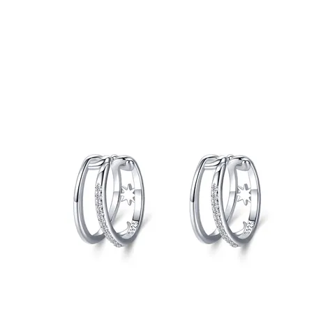 925 Sterlingsilber Stern Mond Ohrclip Für Damen Minimalistisch Doppelschicht Strass Ear Cuff Ohne Ohrloch Ohrringe Mode Schmuck
