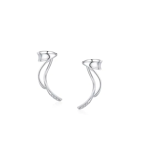 925 Ασημένιο Σκουλαρίκι Ear Cuff για Γυναίκες Μικρο-ένθετο Ζιρκόνια Χωρίς Τρύπα Γεωμετρικό Κλιπ για το Κόκκαλο του Αυτιού Κόσμημα Δώρο