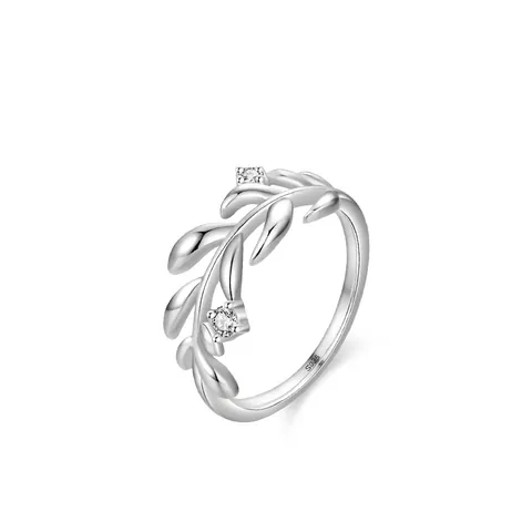 925 Sterlingsilber Blatt Ring Für Damen Mode Mikro-Setting Zirkonia Olivenzweig Ring Elegant Botanisch Schmuck Jahrestag Geschenk