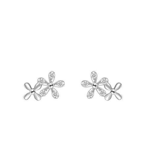 Orecchini a Bottone Margherita in Argento Sterling 925 per Donna Piccola Fiore in Stile Coreano Strass Intarsiato Gioielli Eleganti Regalo