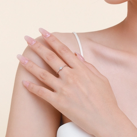 S925 Sterling Silver Hexagram Star Ring For Women Minimalist Micro Inlaid Rhinestone Thin Band Stackable Finger Ring Fashion Jewelry