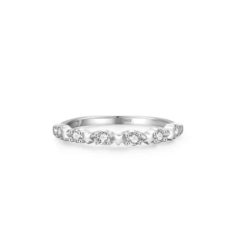 925 Sterling Silver Star Ring For Women Minimalist Micro Pave Rhinestone Finger Ring Sweet Star Design Fine Jewelry Gift