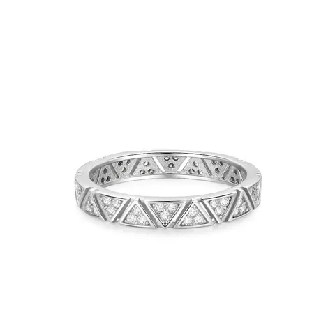 925 Sterlingsilber Dreieck Geometrisch Hohl Ring Für Damen Mikro-Pave Zirkonia Fingerring Mode Schmuck