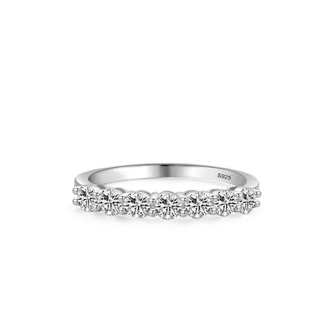S925 Sterlingsilber Zirkonia Reihenring Für Damen Eleganter Minimalistischer Stapelbarer Fingerring Mode Schmuck Geschenk