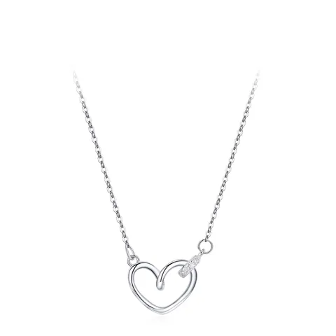 925 Sterlingsilber Hohles Herz Anhänger Halskette Für Damen Mikro Pave Zirkonia Schlüsselbeinkette Minimalistischer Schmuck Geschenk