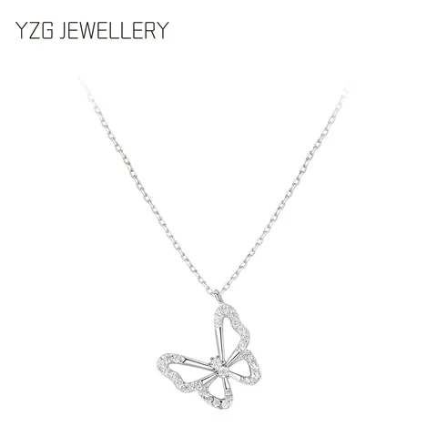 Collana con Ciondolo a Farfalla in Argento Sterling 925 Zirconia Lucida Catena Veneziana Gioielli Minimalisti Eleganti per Regalo Donna