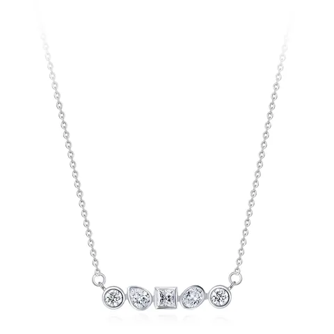 Elegante Collana Con Ciondolo Geometrico Irregolare in Argento Sterling S925 per Donna Gioielli da Collo in Strass Scintillanti Stile Rétro Freddo