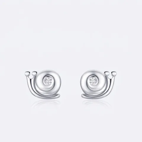 Süße S925 Sterling Silber Schnecke Ohrstecker Minimalistische Tierform Zirkonia Eingelegt Schmuck Für Damen Mädchen Alltag