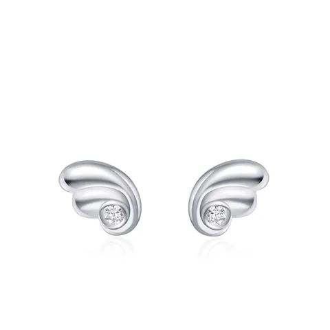 Pendientes de Botón de Ala de Ángel de Plata de Ley 925 Minimalistas Micro Engastado Circonia Forma de Ala Plata Joyería para Mujer