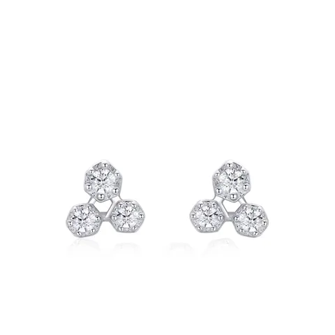 Minimalistische 925 Sterlingsilber Geometrische Ohrstecker Für Damen Winzige Dreifach Cluster Strass Eingelegt Mode Schmuck Ohrringe