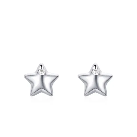 S925 Sterlingsilber Stern Ohrstecker Für Damen Einfach Mikro Eingelegt Zirkonia Sternform Süße Mini Ohrringe Schmuck Geschenk