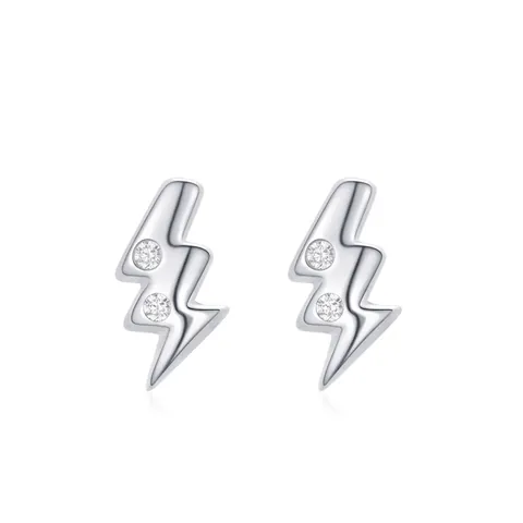 925 Sterlingsilber Mini Blitz Ohrstecker Für Damen Strass Mikro-Eingelegt Einfach Chic Klein Silber Ohrringe