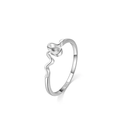 925 Sterling Silver Snake Ring For Women Minimalist Animal Shaped Zirconia Inlaid Adjustable Ring Fine Jewelry Finger Gift