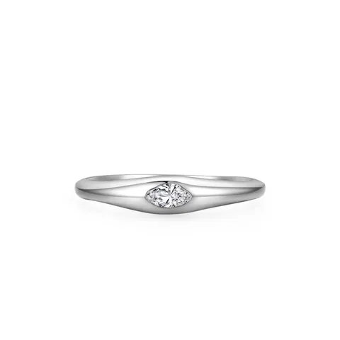 925 Sterling Silver Marquise Cut Zirconia Ring Elegant Minimalist Geometric Ring For Women Silver Fashion Jewelry Anniversary Gift