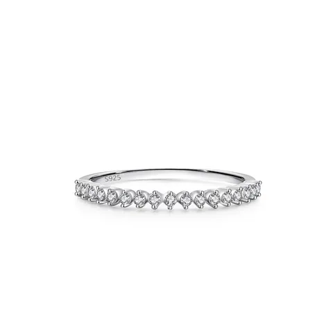 Anello Eternity in Argento Sterling 925 per Donna Lusso Leggero Fascia con Strass Intarsiato Anello a Fascia in Argento S925 Gioielli Regalo