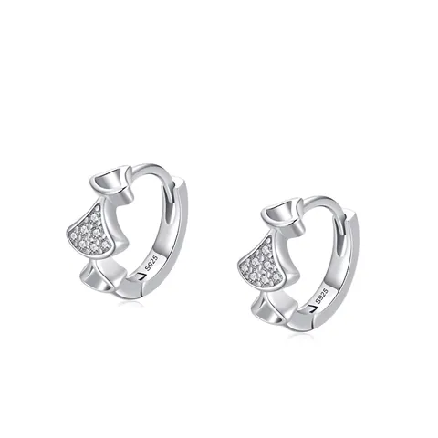 S925 Sterlingsilber Fächerförmige Ohrringe Für Damen Elegant Mikro Eingelegt Klar Strass Zierlich Schmuck Geschenk