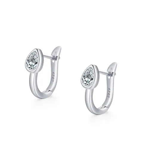 S925 Sterling Silver Waterdrop Stud Earrings For Women Minimalist Rhinestone Ear Buckle Elegant Fashion Silver Jewelry Gift