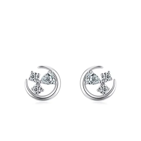 925 Sterling Zilver Ster Maan Oorknopjes Voor Vrouwen Kleine Zirconia Ingelegd Fris Minimalistisch Sierlijk Oorsieraden Verjaardagscadeau