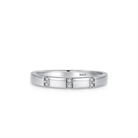 S925 Sterling Zilver Micro Ingelegde Zirconia Ring Voor Vrouwen Minimalistisch Geometrisch Gepolijst Band Vinger Ring Sieraden