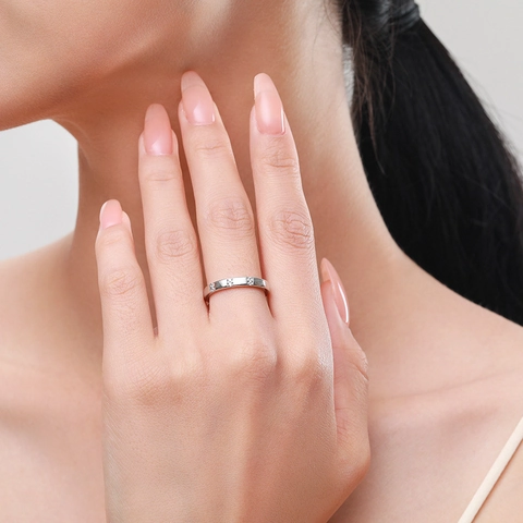 S925 Sterling Zilver Micro Ingelegde Zirconia Ring Voor Vrouwen Minimalistisch Geometrisch Gepolijst Band Vinger Ring Sieraden