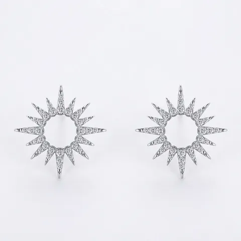 925 Sterlingsilber Mode Strass Sonnenblume Ohrstecker Für Damen Exquisite Luxus Blumen Ohr Schmuck Geschenk