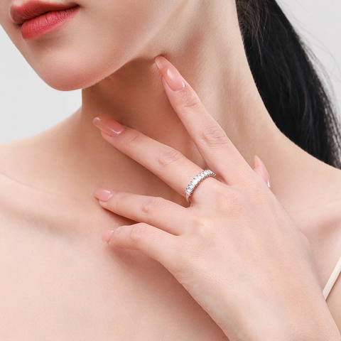 925 Sterling Silver Baguette Cut Zirconia Ring Minimalist Stackable Band Fashion Jewelry For Women Party Wedding Gift