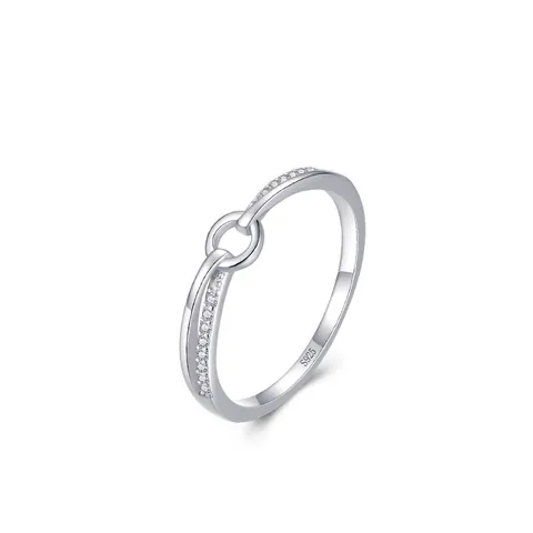 S925 Sterling Zilveren Geometrische Knoop Ring Voor Vrouwen Micro Pave Zirconia Minimalistische Ins Stijl Vinger Ring Sieraden