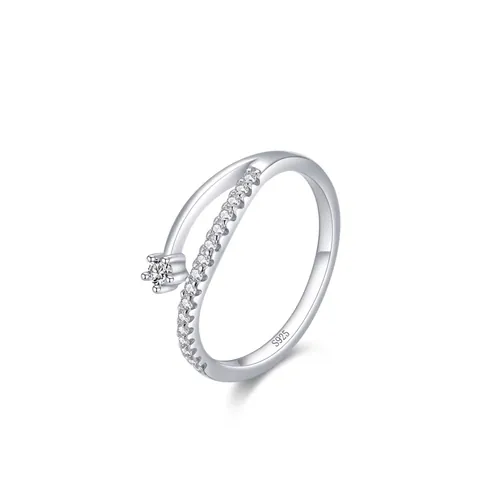 Elegante Anello Incrociato in Argento Sterling 925 per Donna con Zirconia Micro Intarsiata Anello Chic Gioielli di Lusso Regalo