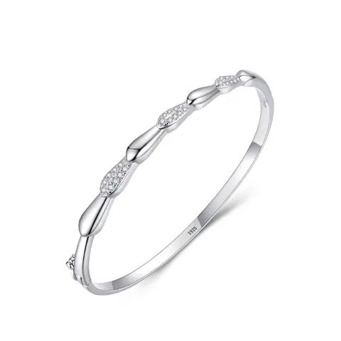 Elegantes 925 Sterlingsilber Tränen Armband Für Damen Mode Strass Eingelegt Armreif Pendeln Party Schmuck Geschenk Silberfarben