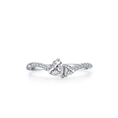 S925 Sterling Silver Heart Ring For Women Minimalist Zirconia Inlaid Finger Ring Light Luxury Jewelry Valentine Day Gift