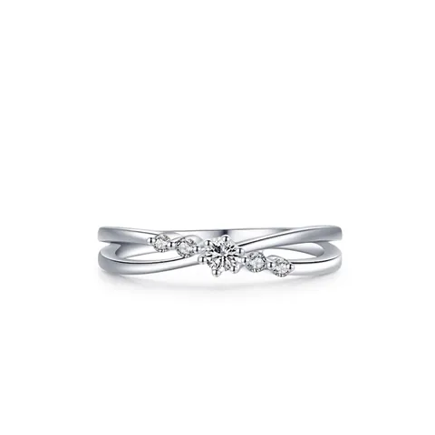 Anello in Argento Sterling 925 Incrociato con Intarsi in Zirconia Elegante Gioielleria Geometrica Minimalista per Donna Regalo per Matrimonio Festa