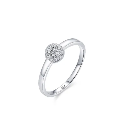 925 Sterlingsilber Ring Für Damen Mikro-Zirkonia Geometrischer Kugelring Leichter Luxus Mode Schmuck Accessoire Geschenk