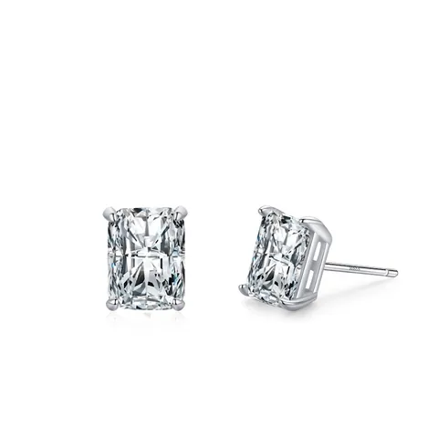 925 Sterlingsilber Rechteckige Strass Ohrstecker Für Damen Elegante Minimalistische Geometrische Silber Ohrringe Schmuck Geschenk