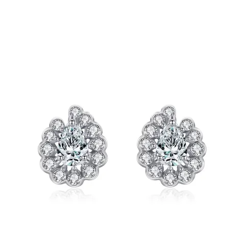 925 Sterlingsilber Zirkonia Wassertropfen Ohrstecker Für Damen Luxuriöse Birnenform Halo Strass Ohrringe Schmuck Geschenk