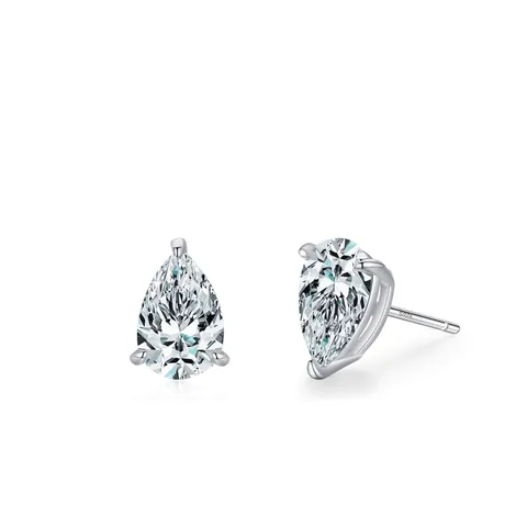 Boucles d'Oreilles Clous en Argent Sterling 925 Goutte d'Eau Zirconia Pour Femmes Minimaliste Zirconia Cubique Coupe Poire Bijoux