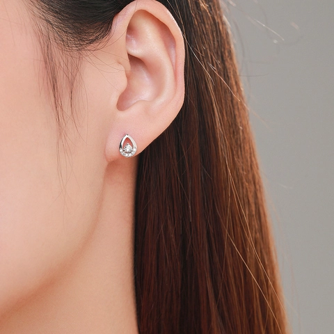 925 Sterlingsilber Tränentropfen Ohrstecker Für Damen Luxuriöse Zirkonia Eingelegte Hohle Wassertropfen Ohrringe Minimalist Schmuck