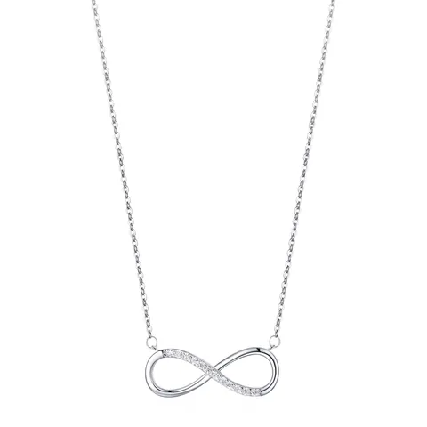 Collier Pendentif Infini en Argent Sterling 925 pour Femme Élégant Incrusté de Strass Cœur Amour Infini Chaîne de Clavicule Bijoux Cadeau