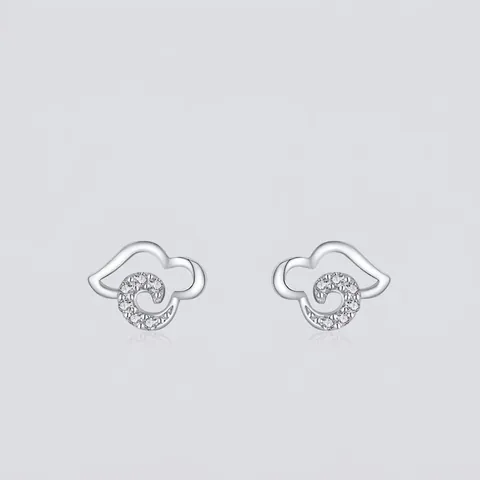 Orecchini a Bottone in Argento Sterling S925 Nuvola della Fortuna Per Donna Stile Coreano Micro Intarsiato Zirconia Piccoli Gioielli Freschi