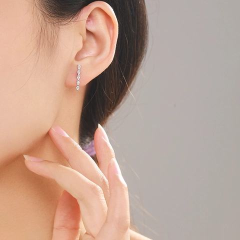 925 Sterling Zilver Waterdruppel Zirconia Oorknopjes Voor Vrouwen Elegante Peervormige Hangende Oorbellen Ingelegde Sieraden Cadeau