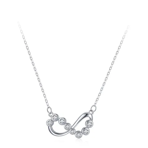 925 Sterlingsilber Unendlichkeit Liebe Anhänger Halskette Für Damen Minimalistisch Zirkonia Eingelegt Schlüsselbeinkette Schmuck Geschenk