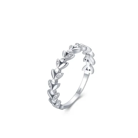 S925 Sterling Silver Leaf Zirconia Ring Elegant Forest Style Branch Finger Ring For Women Light Luxury Jewelry Gift
