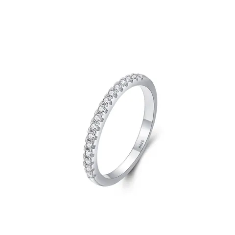 Minimalistisch 925 Sterlingsilber Zirkonia Stapelbarer Ring Für Damen Eleganter Geometrischer Runder Fingerring Schmuck Geschenk