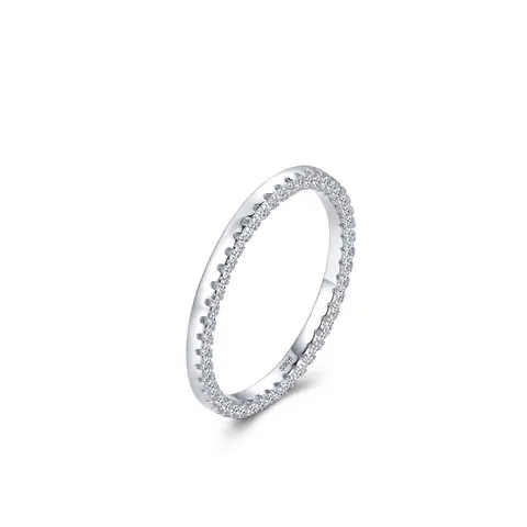 Elegante Anello Eternity in Argento Sterling 925 per Donna Minimalista Intarsiato con Zirconia Sottile Anello da Dito Gioielli di Moda
