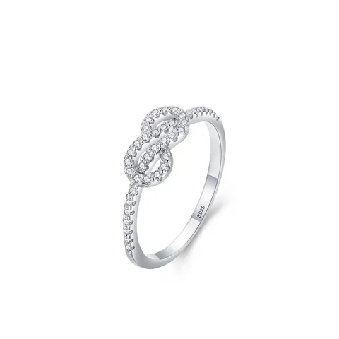 S925 Sterling Silver Infinity Ring For Women Micro Pave Zirconia Geometric Finger Ring Luxurious Elegant Hand Jewelry Gift