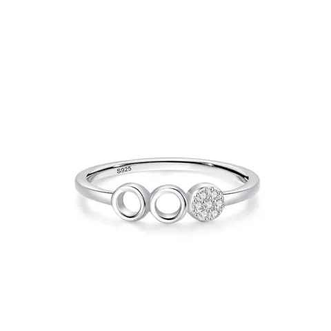 925 Sterling Silver Ring Micro-Pave Zirconia Geometric Circle Stackable Ring Minimalist Niche Design Jewelry Finger Ring For Women